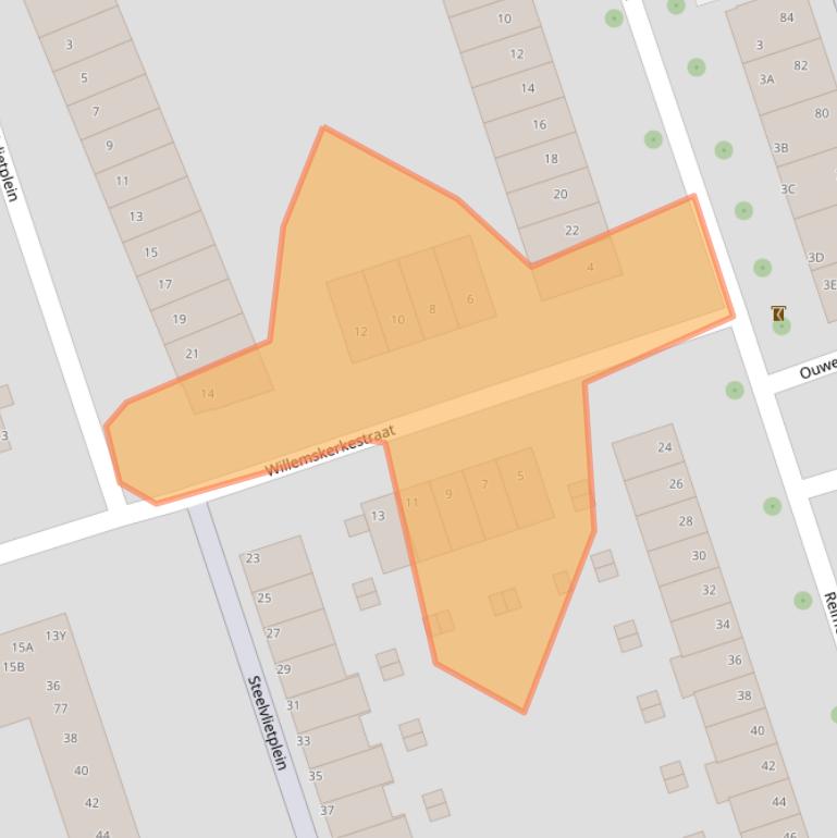 Kaart van postcodegebied 1069AA.