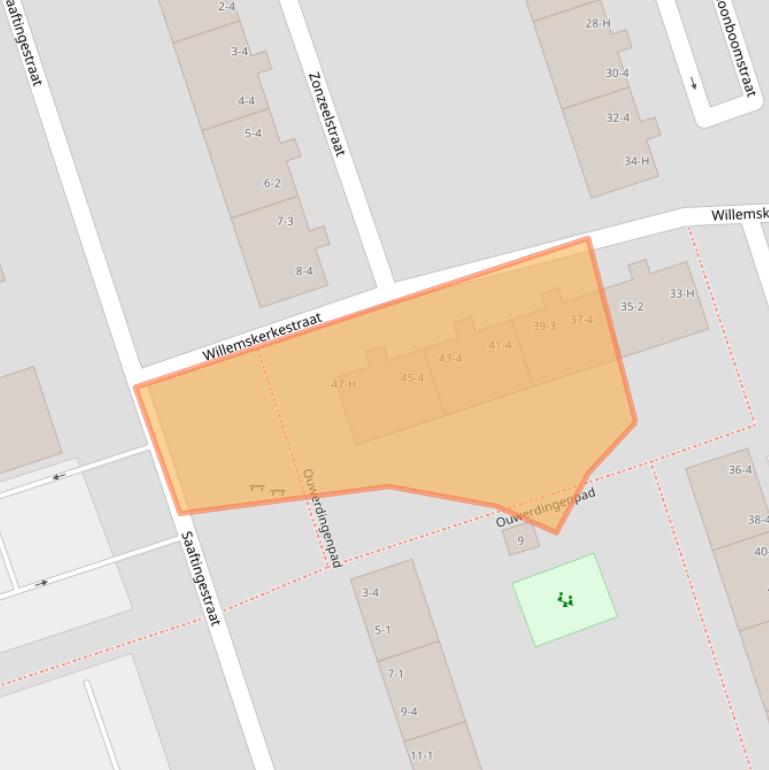 Kaart van postcodegebied 1069AD.