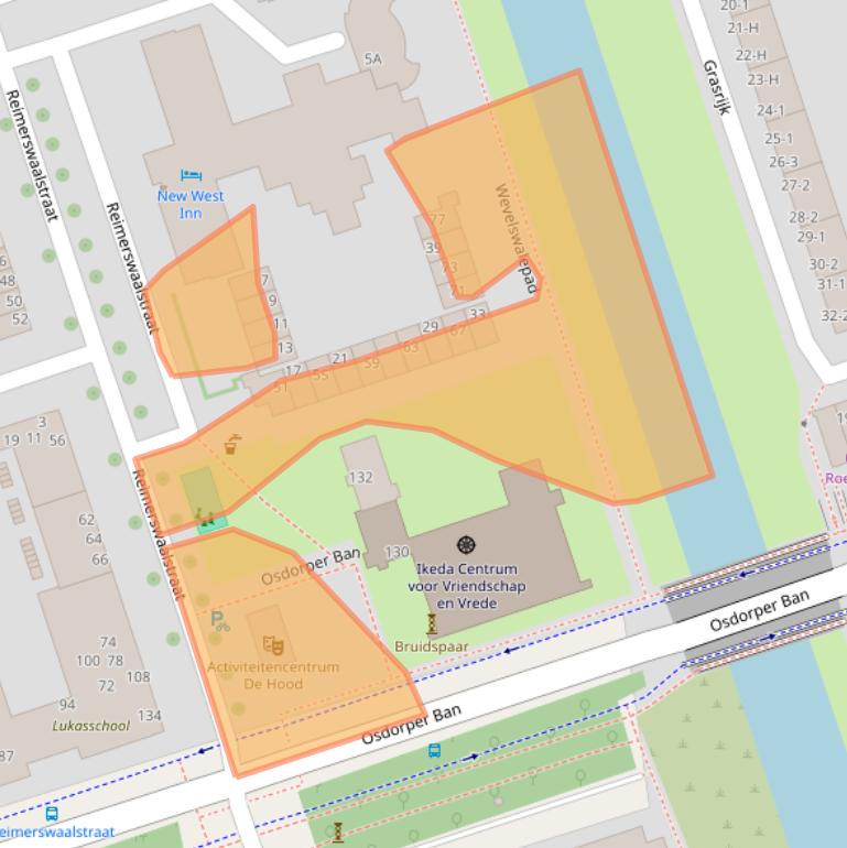 Kaart van postcodegebied 1069AG.