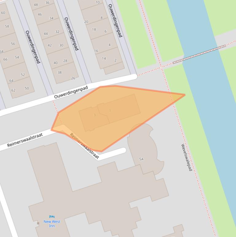 Kaart van postcodegebied 1069AJ.