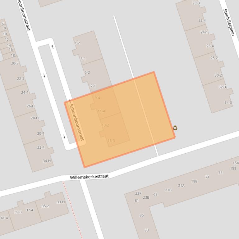 Kaart van postcodegebied 1069BC.