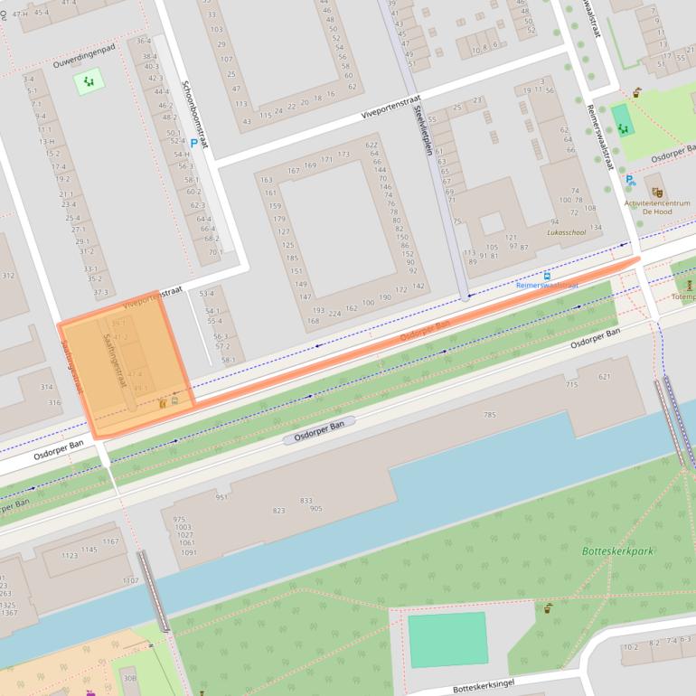 Kaart van postcodegebied 1069BV.