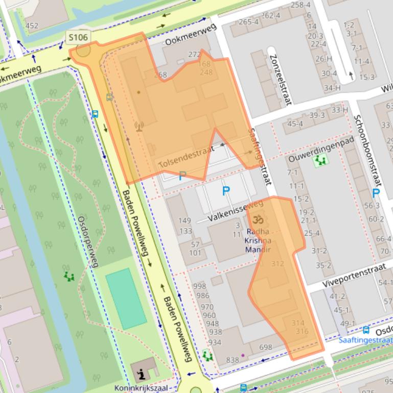 Kaart van postcodegebied 1069BW.