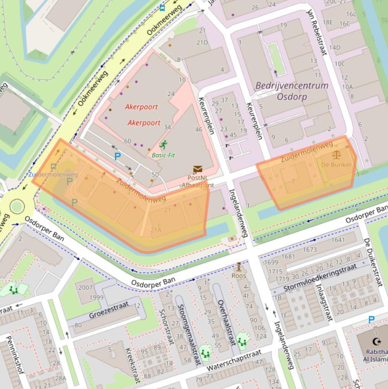 Kaart van postcodegebied 1069CE.