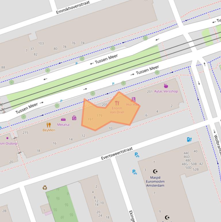 Kaart van postcodegebied 1069DM.