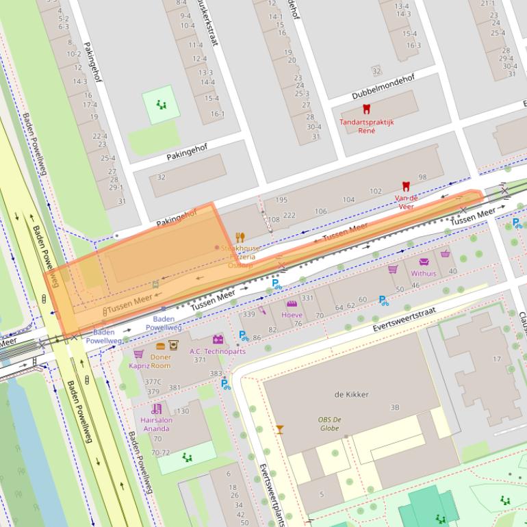 Kaart van postcodegebied 1069DZ.