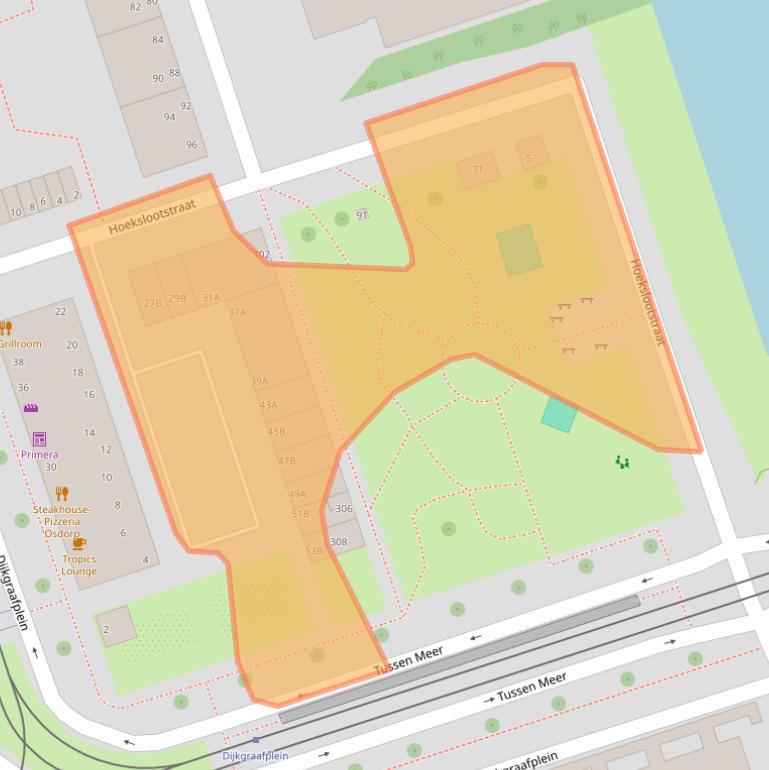 Kaart van postcodegebied 1069EJ.