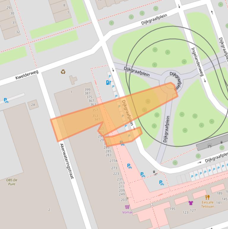 Kaart van postcodegebied 1069ET.