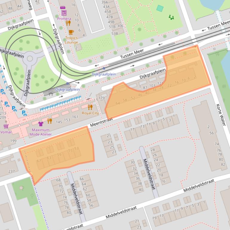 Kaart van postcodegebied 1069EZ.