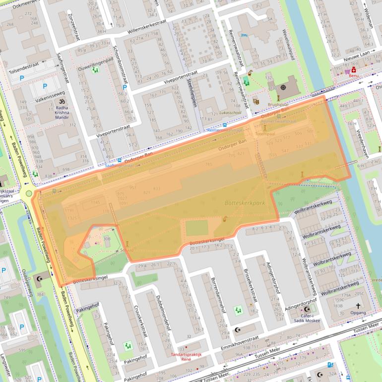 Kaart van postcodegebied 1069GA.