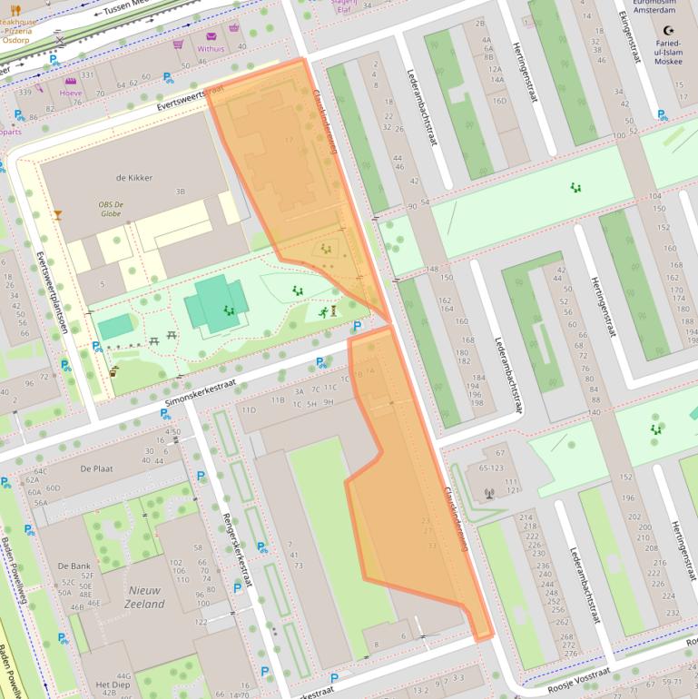 Kaart van postcodegebied 1069HN.