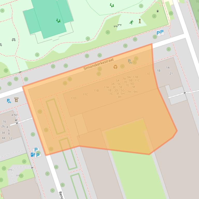 Kaart van postcodegebied 1069HP.