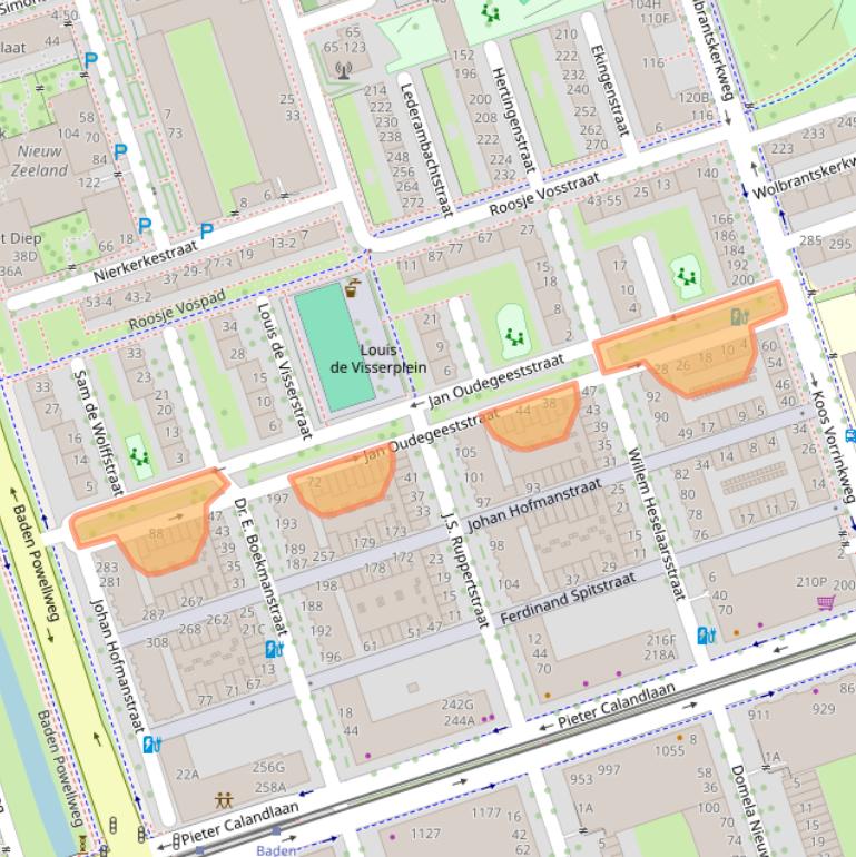 Kaart van postcodegebied 1069KG.
