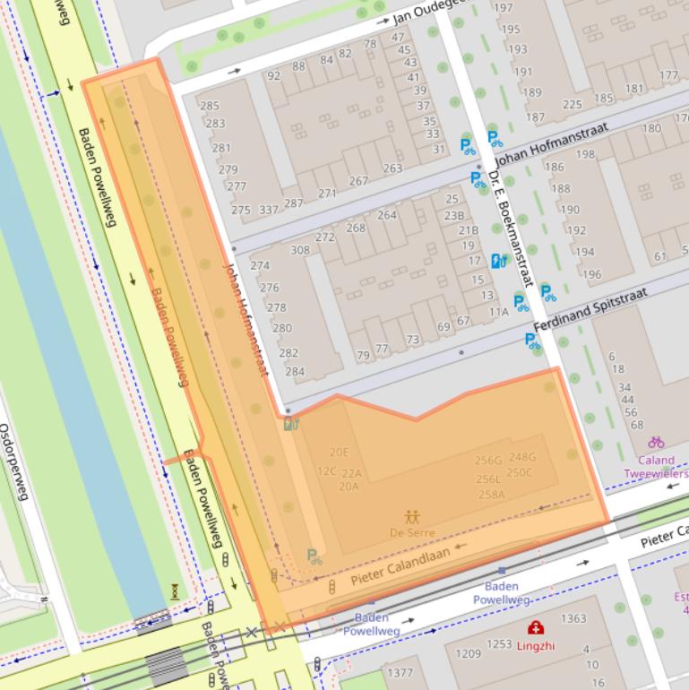 Kaart van postcodegebied 1069KW.