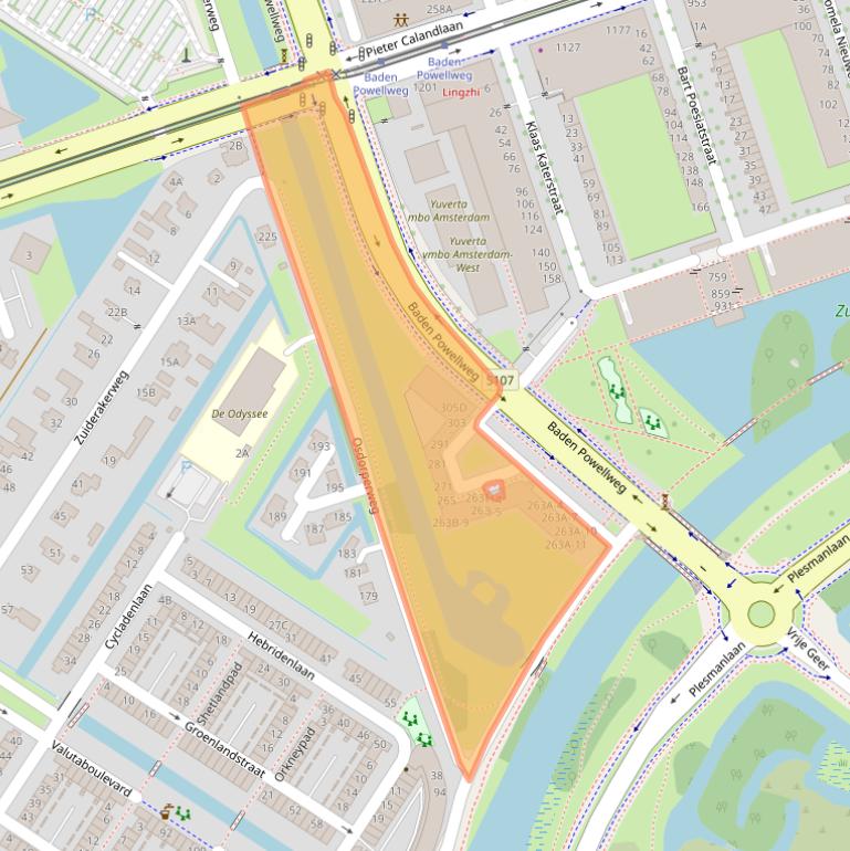 Kaart van postcodegebied 1069LH.