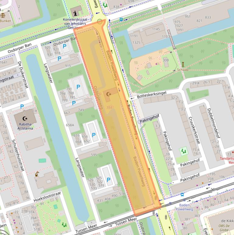 Kaart van postcodegebied 1069LM.