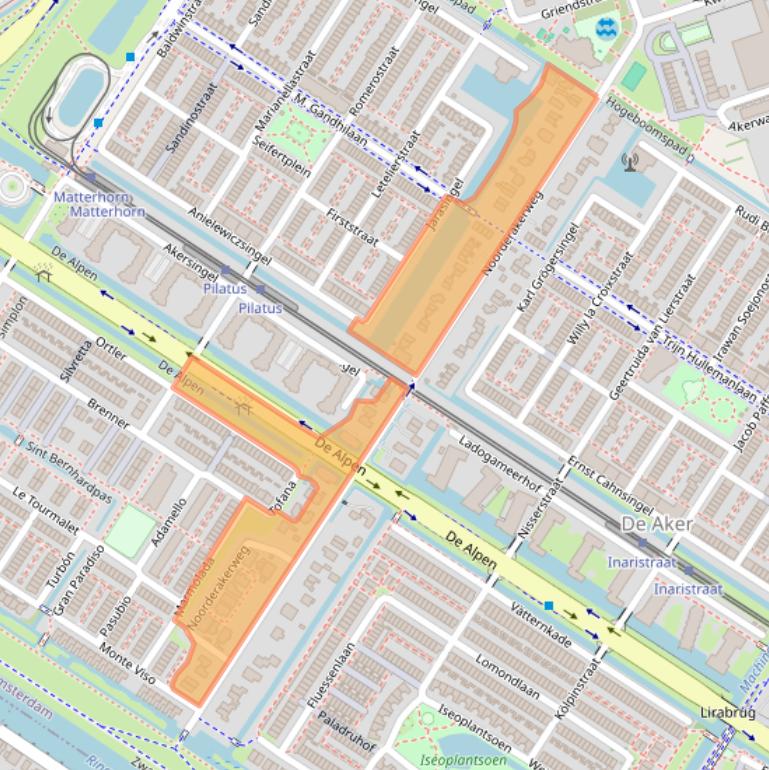 Kaart van postcodegebied 1069LW.