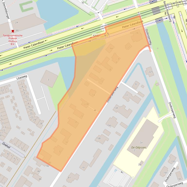 Kaart van postcodegebied 1069MH.