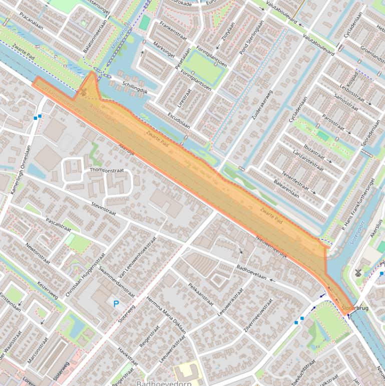 Kaart van postcodegebied 1069MN.