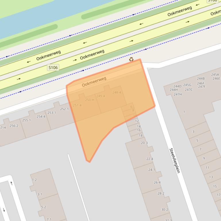 Kaart van postcodegebied 1069MS.