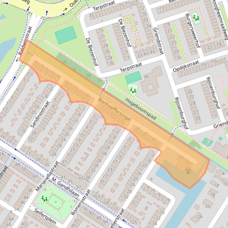 Kaart van postcodegebied 1069NB.