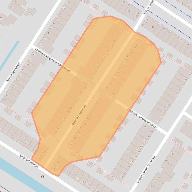 Kaart van postcodegebied 1069PB.