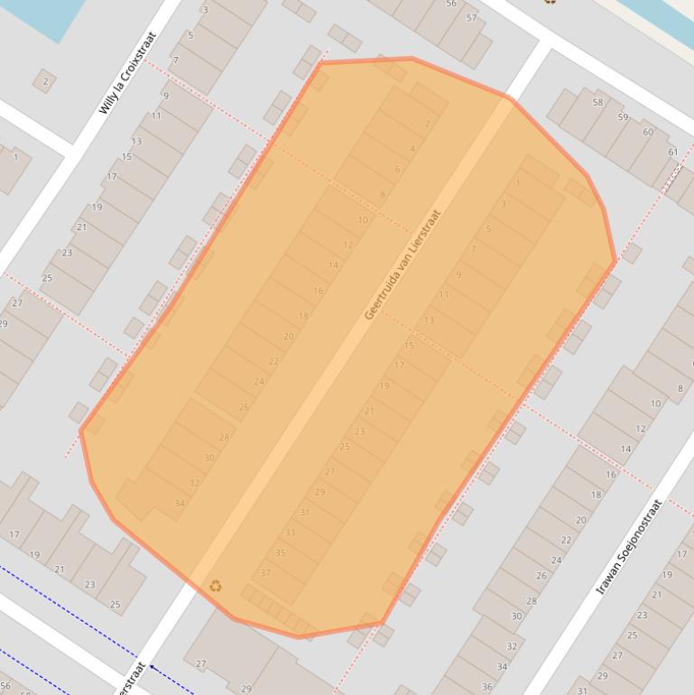 Kaart van postcodegebied 1069PD.