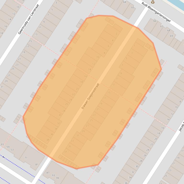 Kaart van postcodegebied 1069PG.