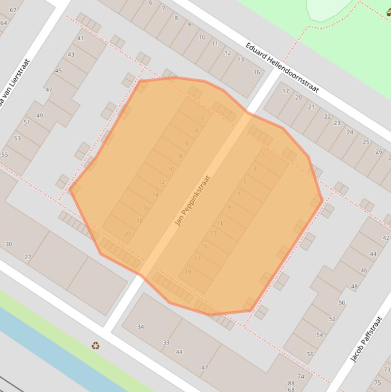 Kaart van postcodegebied 1069PH.