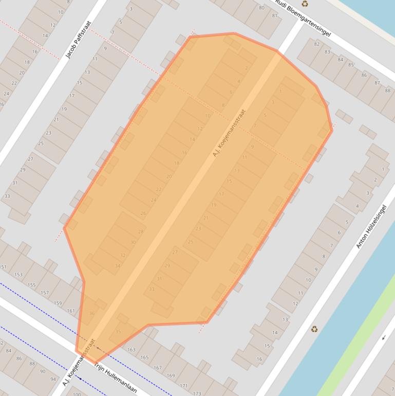 Kaart van postcodegebied 1069PL.