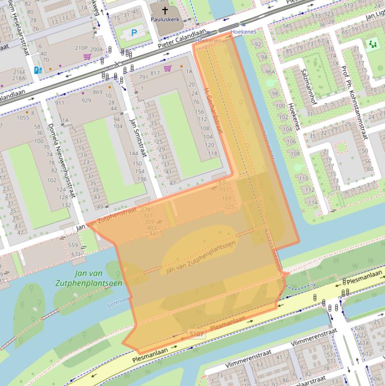 Kaart van postcodegebied 1069RR.