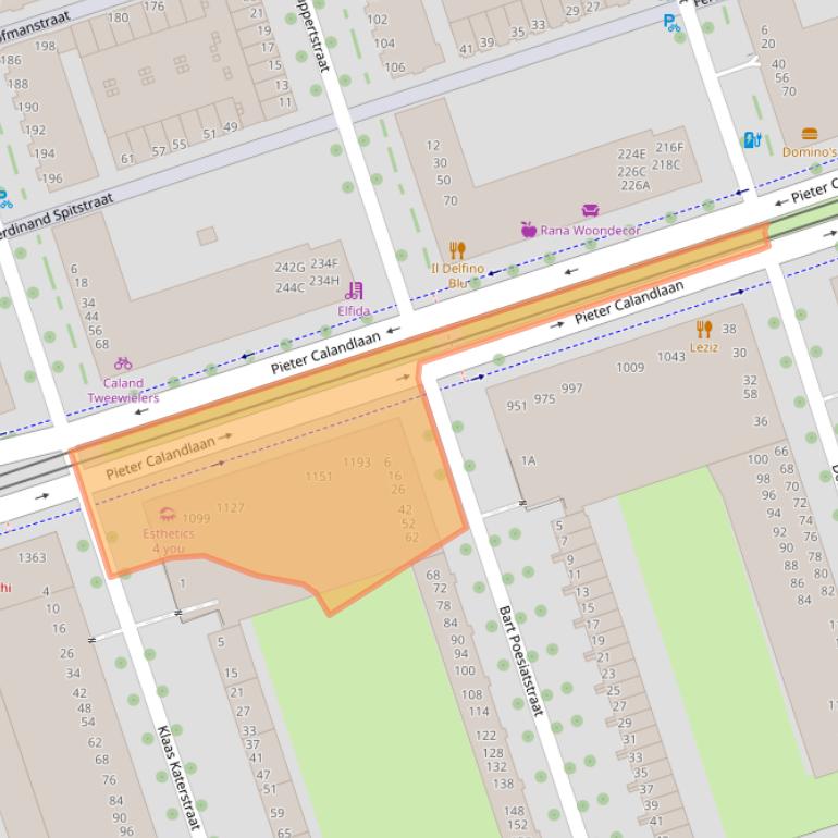 Kaart van postcodegebied 1069SE.