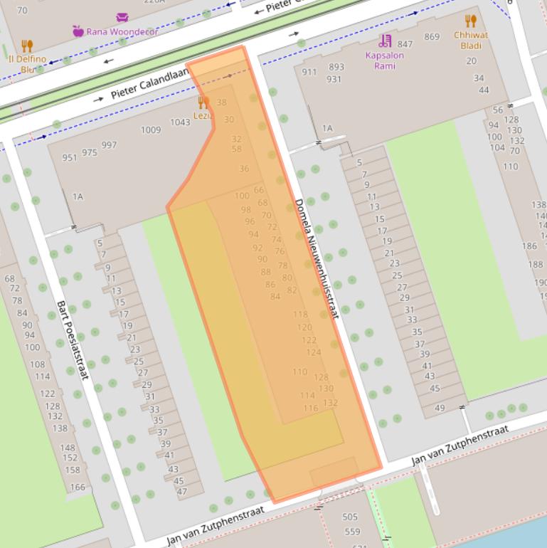 Kaart van postcodegebied 1069SR.