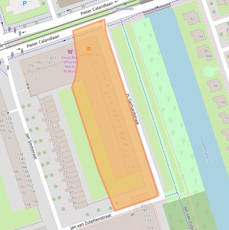 Kaart van postcodegebied 1069TD.