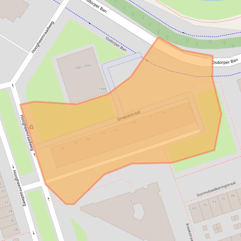 Kaart van postcodegebied 1069TP.