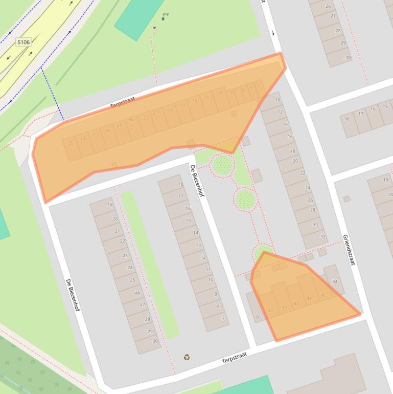 Kaart van postcodegebied 1069TT.