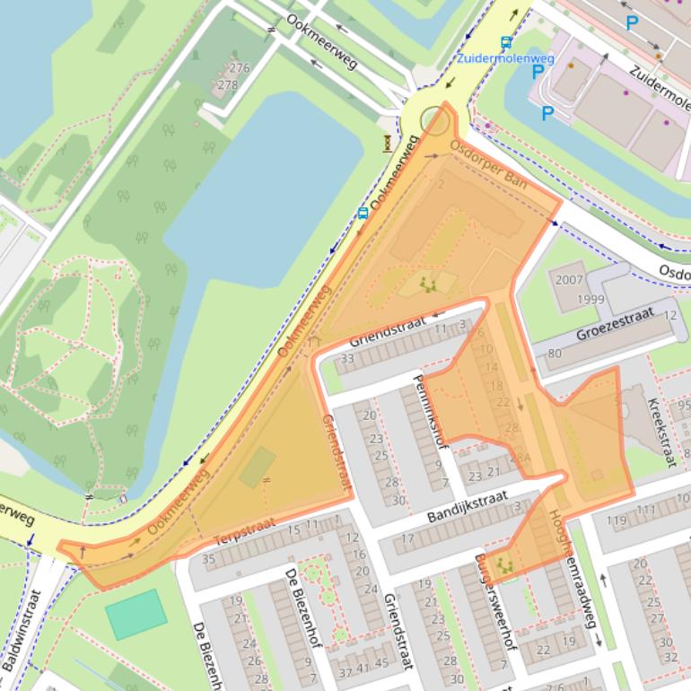 Kaart van postcodegebied 1069VM.