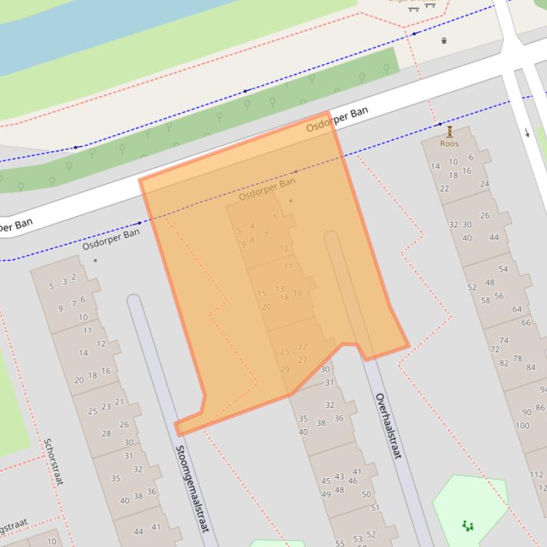 Kaart van postcodegebied 1069WV.