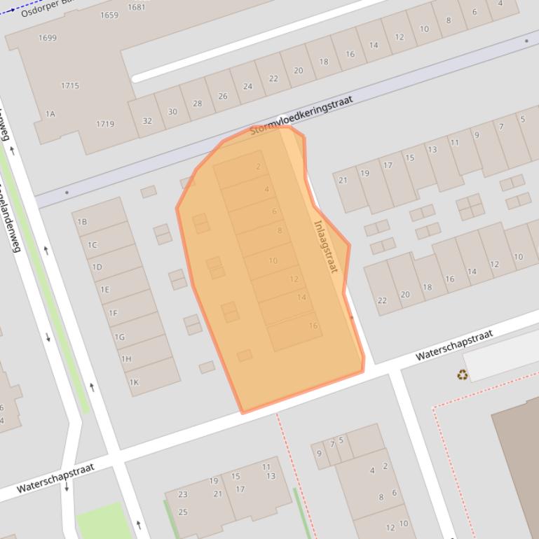 Kaart van postcodegebied 1069WZ.