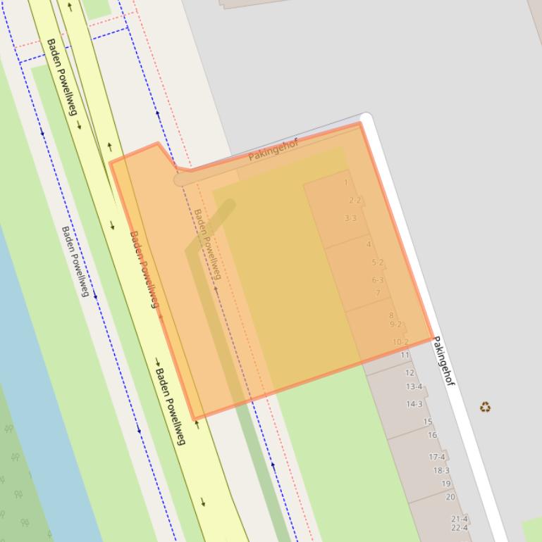 Kaart van postcodegebied 1069XG.