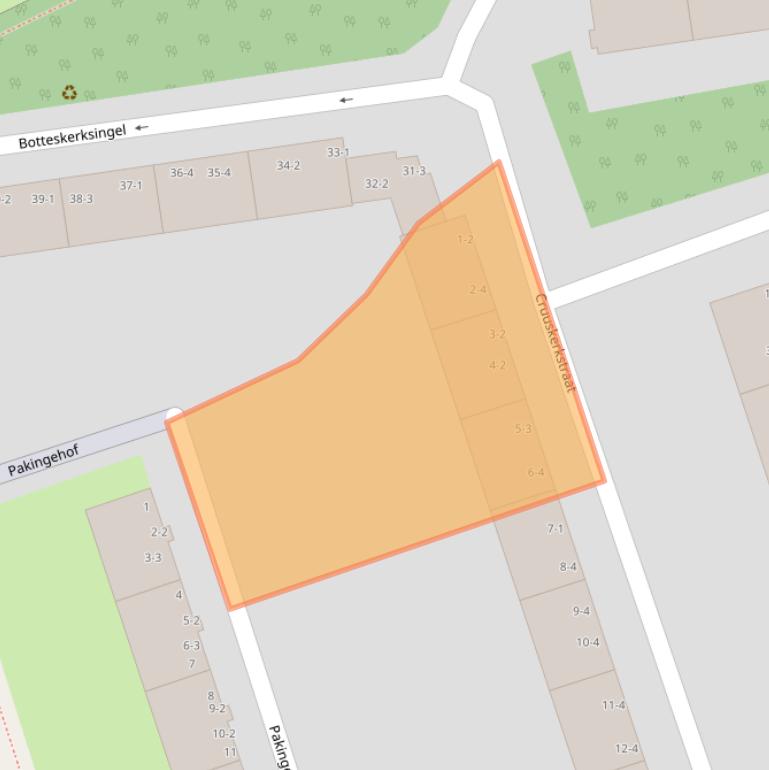 Kaart van postcodegebied 1069XK.