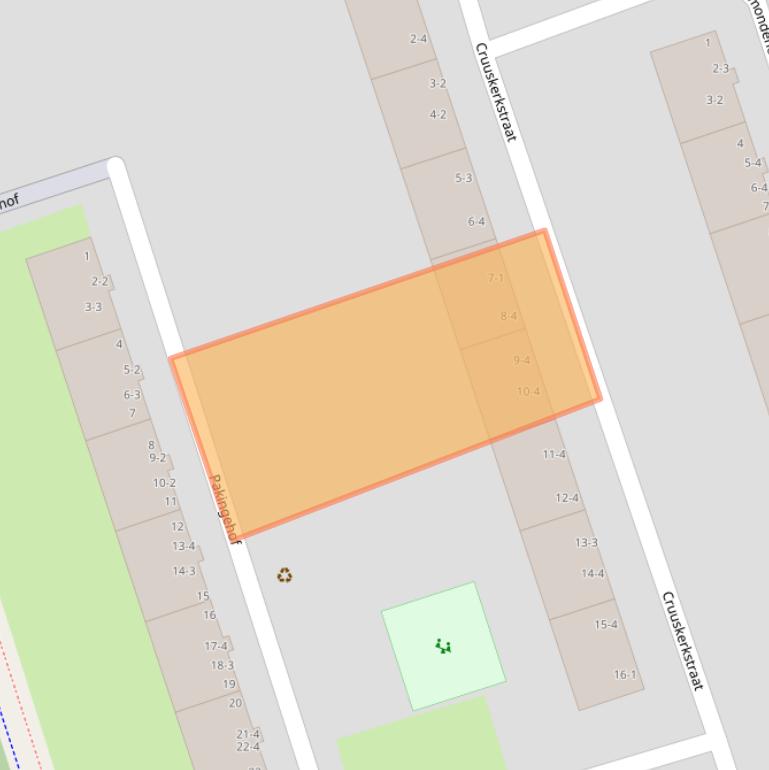 Kaart van postcodegebied 1069XL.