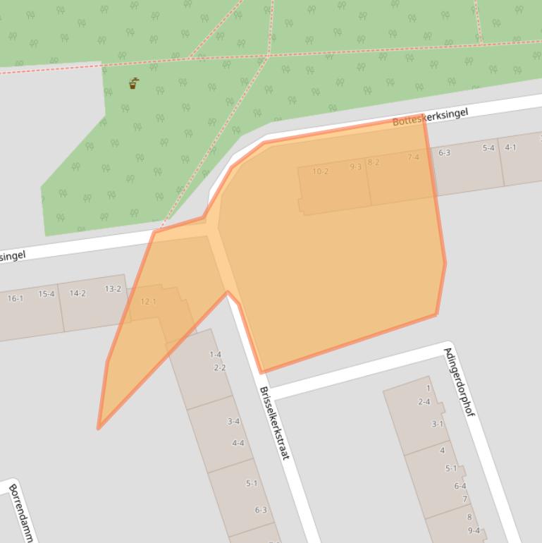 Kaart van postcodegebied 1069XP.