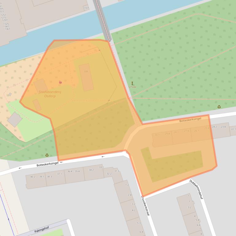 Kaart van postcodegebied 1069XT.