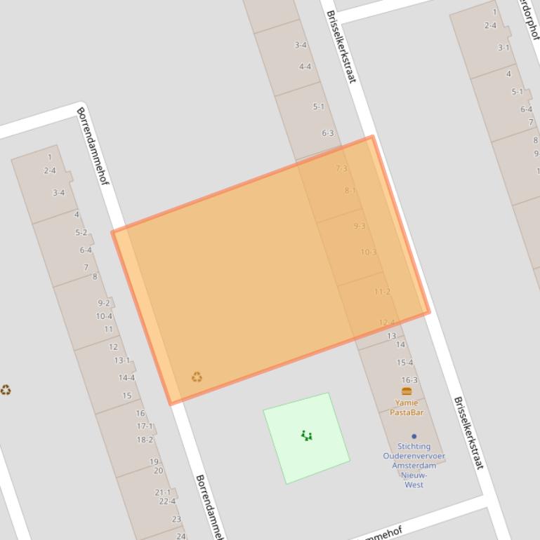 Kaart van postcodegebied 1069ZK.