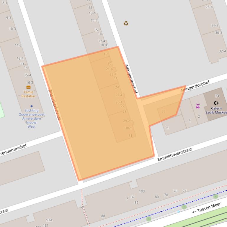 Kaart van postcodegebied 1069ZP.