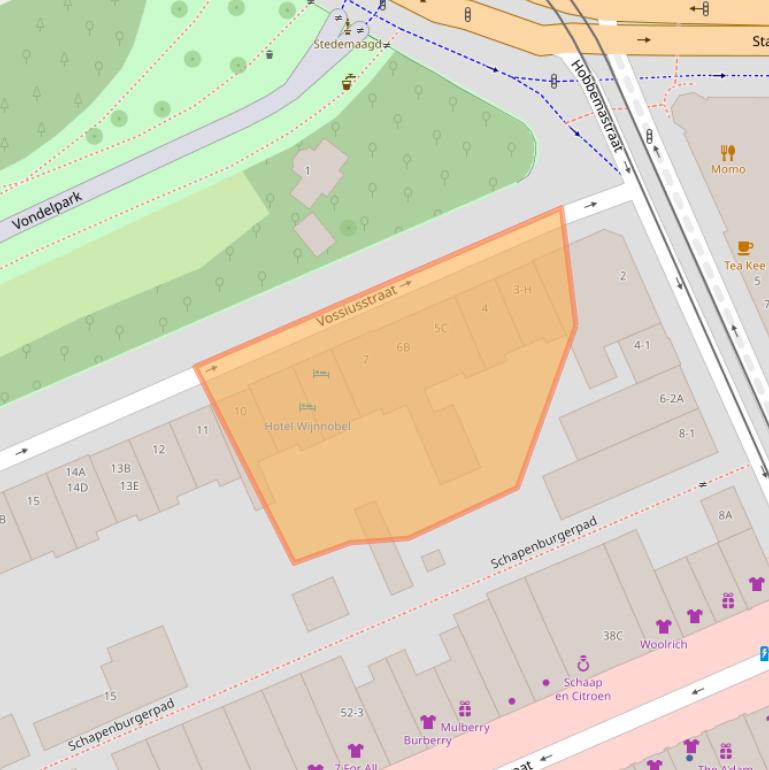 Kaart van postcodegebied 1071AB.