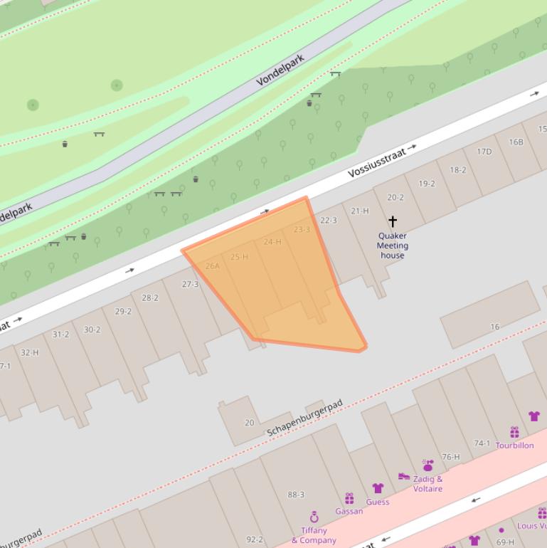 Kaart van postcodegebied 1071AE.