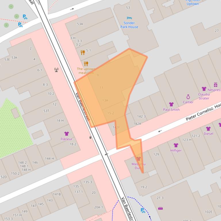 Kaart van postcodegebied 1071AM.