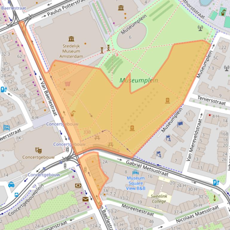 Kaart van postcodegebied 1071AP.